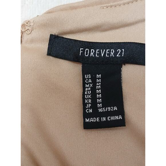 FOREVER 21 Gold Sequins Mini Dress Sz M Cocktail Party New Year Holiday Glam New - Picture 15 of 17